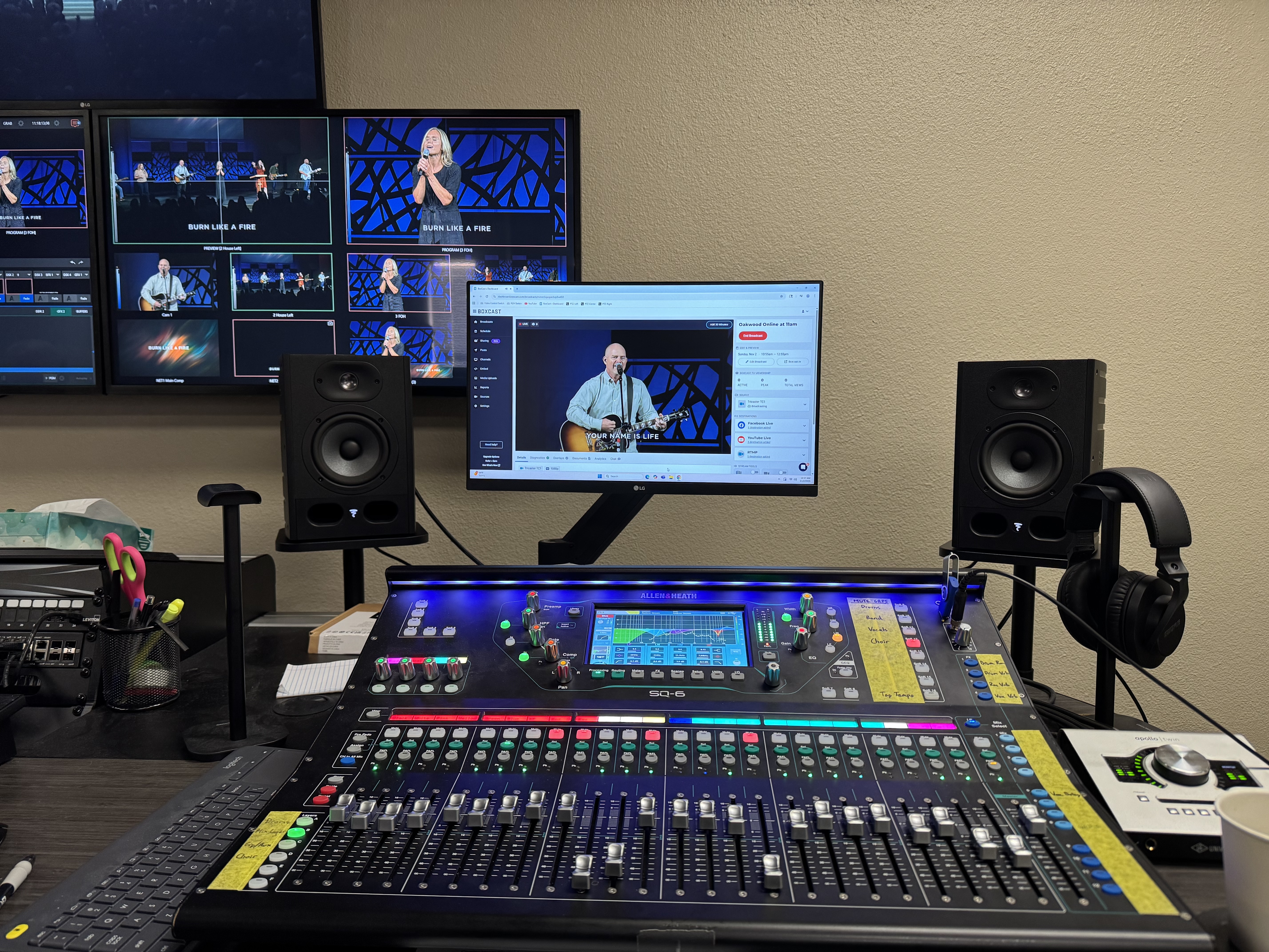 Live stream setup at Oakwood Church